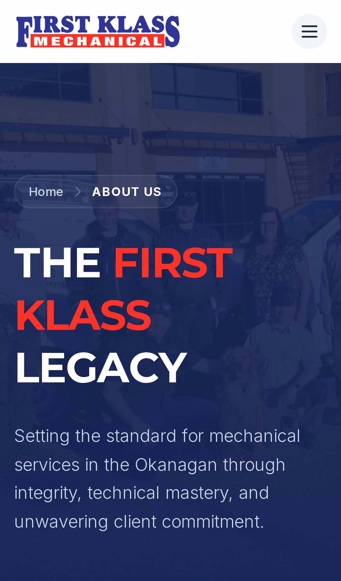 First Klass Mechanical about page (mobile)